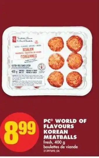 No Frills PC World of Flavours Korean Meatballs offer