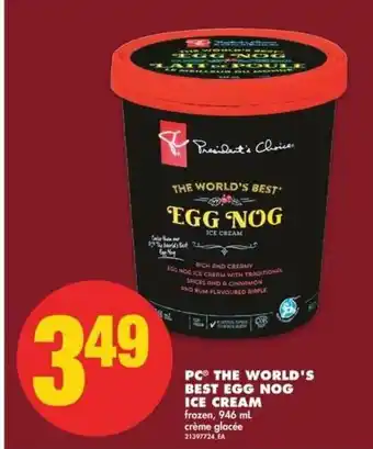 No Frills PC The World's Best Egg Nog Ice Cream offer
