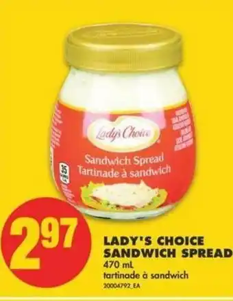 No Frills Lady's Choice Sandwich Spread offer