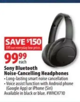 London Drugs Sony Bluetooth Noise-Cancelling Headphones offer