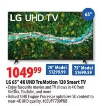London Drugs LG 65 4K UHD TruMotion 120 Smart TV offer