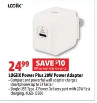 London Drugs LOGiiX Power Plus 20W Power Adapter offer