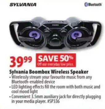 London Drugs Sylvania Boombox Wireless Speaker offer