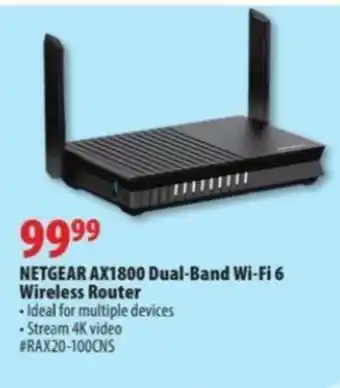 London Drugs Netgear AX1800 Dual-Band Wi-Fi 6 Wireless Router offer