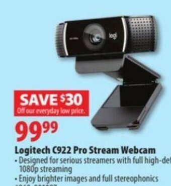 London Drugs Logitech C922 Pro Stream Webcam offer