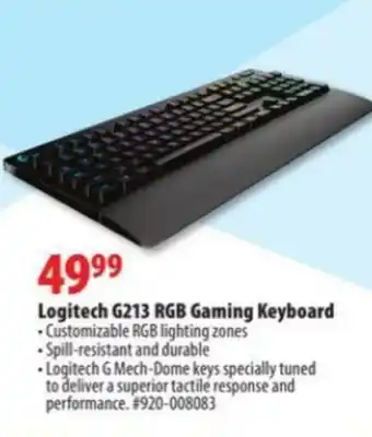 London Drugs Logitech G213 RGB Gaming Keyboard offer