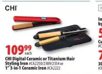 London Drugs CHI Digital Ceramic or Titanium Hair Styling Iron offer