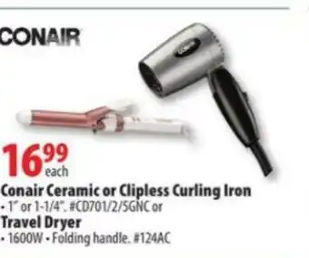 London Drugs Conair Ceramic or Clipless Curling Iron offer