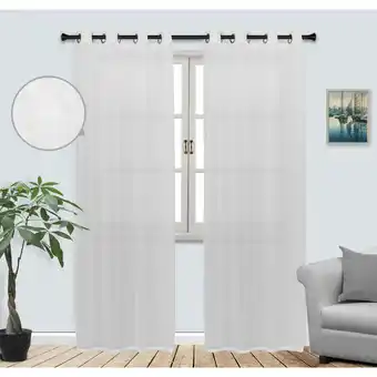 Giant Tiger Sheer Curtain Panel with Grommets, 84-in, White, 1-Pack offer