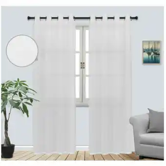 Giant Tiger Beatrice Sheer Curtain Panel with Grommets, 84-in, White, 1-Pack offer