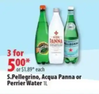 London Drugs S.Pellegrino, Acqua Panna Or Perrier Water offer