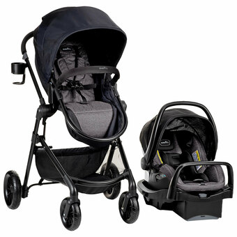 Best Buy Evenflo Pivot Modular Travel System with SafeMax Infant Car Seat - Casual Grey offer