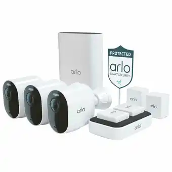 Best Buy Arlo Ultra 2 Wire-Free Outdoor 4K UHD IP Security System with 3 Cameras - White offer