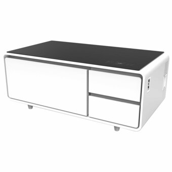 Best Buy Sobro Smart Coffee Table with Refrigerated Drawer - White offer
