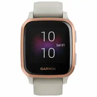 Best Buy Garmin Venu SQ Music Edition Smartwatch with Heart Rate Monitor - Large - Sand/ Rose Gold offer