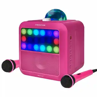Best Buy Singsation Star Burst All-In-One Party System with Microphones (SPKA25) - Pink offer