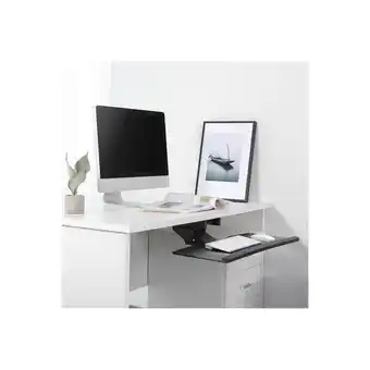 Best Buy PrimeCables 26.4" Ergonomic Adjustable Computer Keyboard and Mouse Platform Tray Deluxe Rolling Track Under Table Desk Mount offer