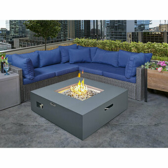 Best Buy Paramount Square Propane Fire Pit Table - 55,000 BTU - Concrete-Look offer