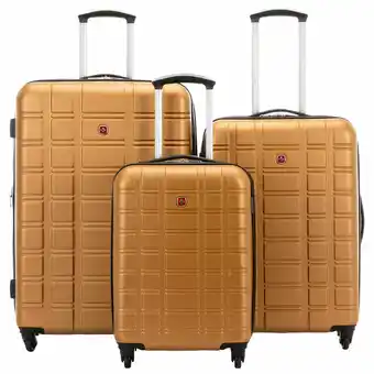 Best Buy SWISSGEAR Collection 3-Piece Hard Side Expandable Luggage Set - Gold - Only at Best Buy offer