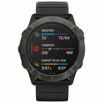 Best Buy Garmin fenix 6X Pro Solar 51mm Multisport GPS Watch with Heart Rate Monitor - Titanium/Black offer