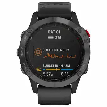 Best Buy Garmin fenix 6 Pro Solar 47mm GPS Watch with Heart Rate Monitor - Large - Black offer