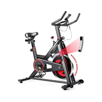 Best Buy Goplus Stationary Cycling Exercise Bike with 30Lbs Magnetic Flywheel & LCD Monitor - Home Gym Cardio Workout offer