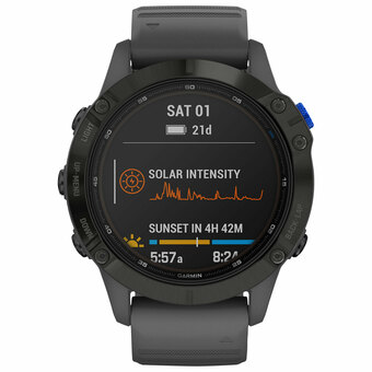 Best Buy Garmin fenix 6 Pro Solar 47mm GPS Watch with Heart Rate Monitor - Large - Slate Grey offer