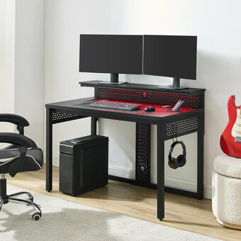 Best Buy Alpha 48"W Gaming Desk - Black offer