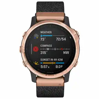 Best Buy Garmin fenix 6S Sapphire 42mm Multisport GPS Watch with Heart Rate Monitor - Rose Gold/Black offer