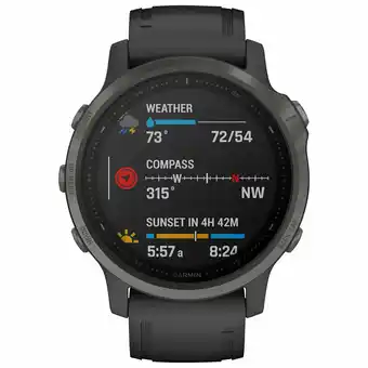 Best Buy Garmin fenix 6S Sapphire 42mm Multisport GPS Watch with Heart Rate Monitor - Carbon Grey/Black offer