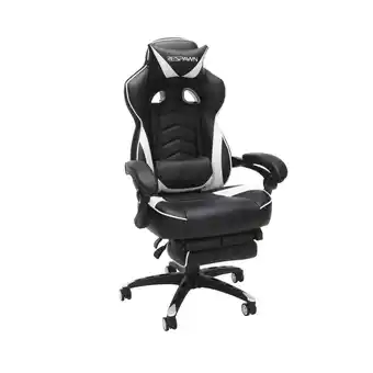 Best Buy RESPAWN 110 Racing Style Gaming Chair, Reclining Ergonomic Leather Chair with Footrest, in White offer