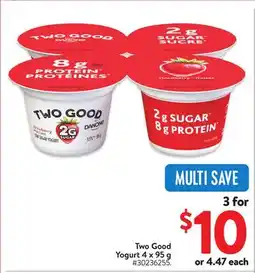 Walmart Two Good Yogurt 4 x 95 g offer