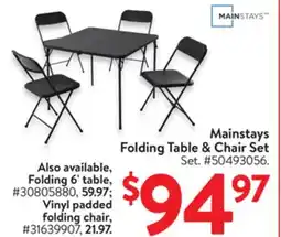 Walmart Mainstays Folding Table & Chair Set offer