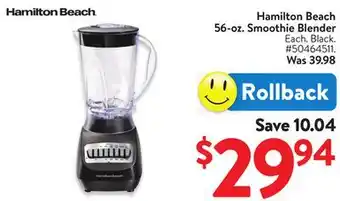 Walmart Hamilton Beach 56-oz. Smoothie Blender offer