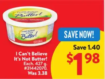 Walmart I Can't Believe It's Not Butter! offer