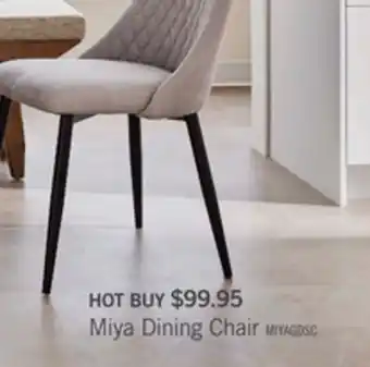 The Brick Miya Dining Chair with Polyester Fabric, Metal - Grey offer