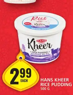 Food Basics HANS KHEER RICE PUDDING offer