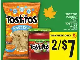Food Basics TOSTITOS TORTILLA CHIPS OR TOSTITOS SALSA offer