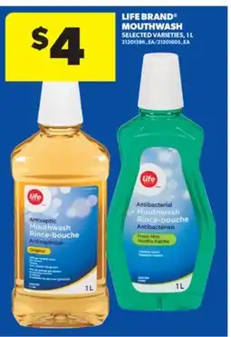 Real Canadian Superstore LIFE BRAND MOUTHWASH, 1 L offer