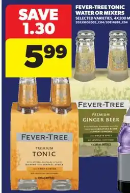 Real Canadian Superstore FEVER-TREE TONIC WATER OR MIXERS, 4X200 ML offer