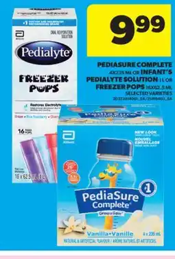 Real Canadian Superstore PEDIASURE COMPLETE, 4X235 ML, OR INFANT'S PEDIALYTE SOLUTION, 1 L, OR FREEZER POPS, 16X62.5 ML offer