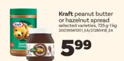 Real Canadian Superstore KRAFT PEANUT BUTTER OR HAZELNUT SPREAD, 725 G-1 KG offer