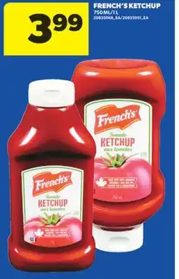 Real Canadian Superstore FRENCH'S KETCHUP, 750 ML/1 L offer