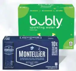 Real Canadian Superstore BUBLY SPARKLING WATER, 12X355 ML OR MONTELLIER SPARKLING WATER, 10X355 ML offer
