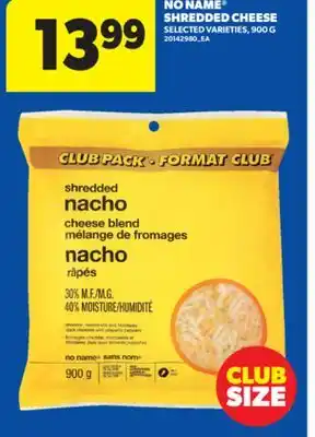 Real Canadian Superstore NO NAME SHREDDED CHEESE offer