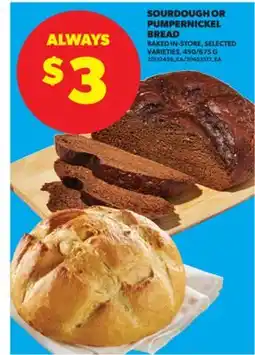 Real Canadian Superstore SOURDOUGH OR PUMPERNICKEL BREAD, 450/675 G offer