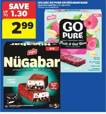 Real Canadian Superstore LECLERC GO PURE OR NÜGABAR BARS, 5'S, 140-175 G offer