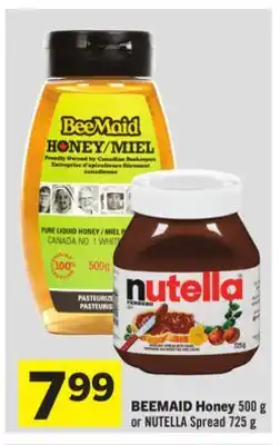 Foodland BEEMAID Honey 500 g or NUTELLA Spread 725 g offer