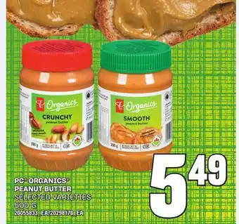 Loblaws PC ORGANICS PEANUT BUTTER, 500 G offer