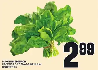Loblaws BUNCHED SPINACH offer